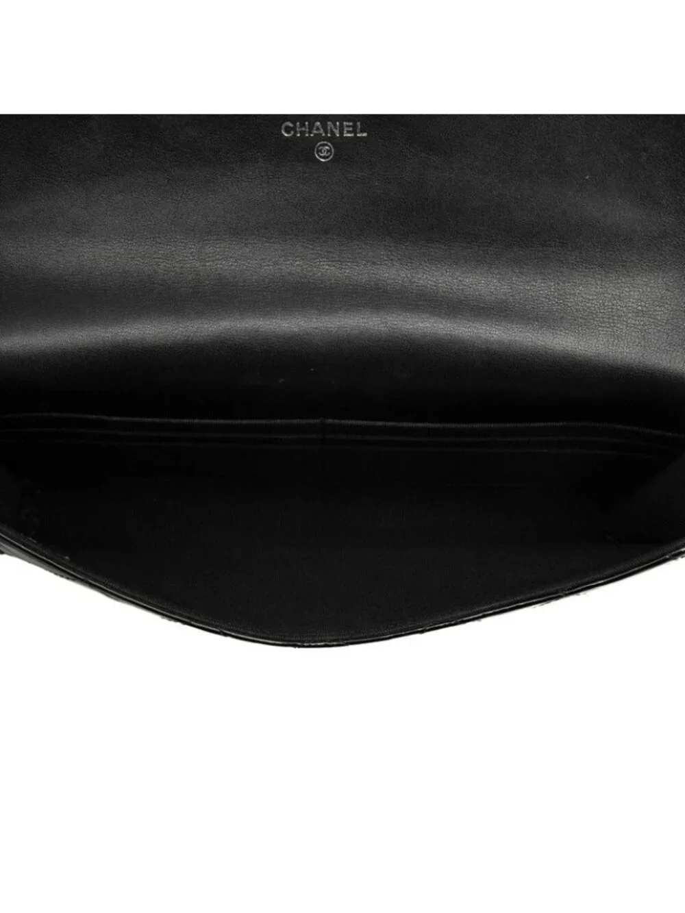 Chanel Quilted CC Logo Wallet Black Patent Leather
